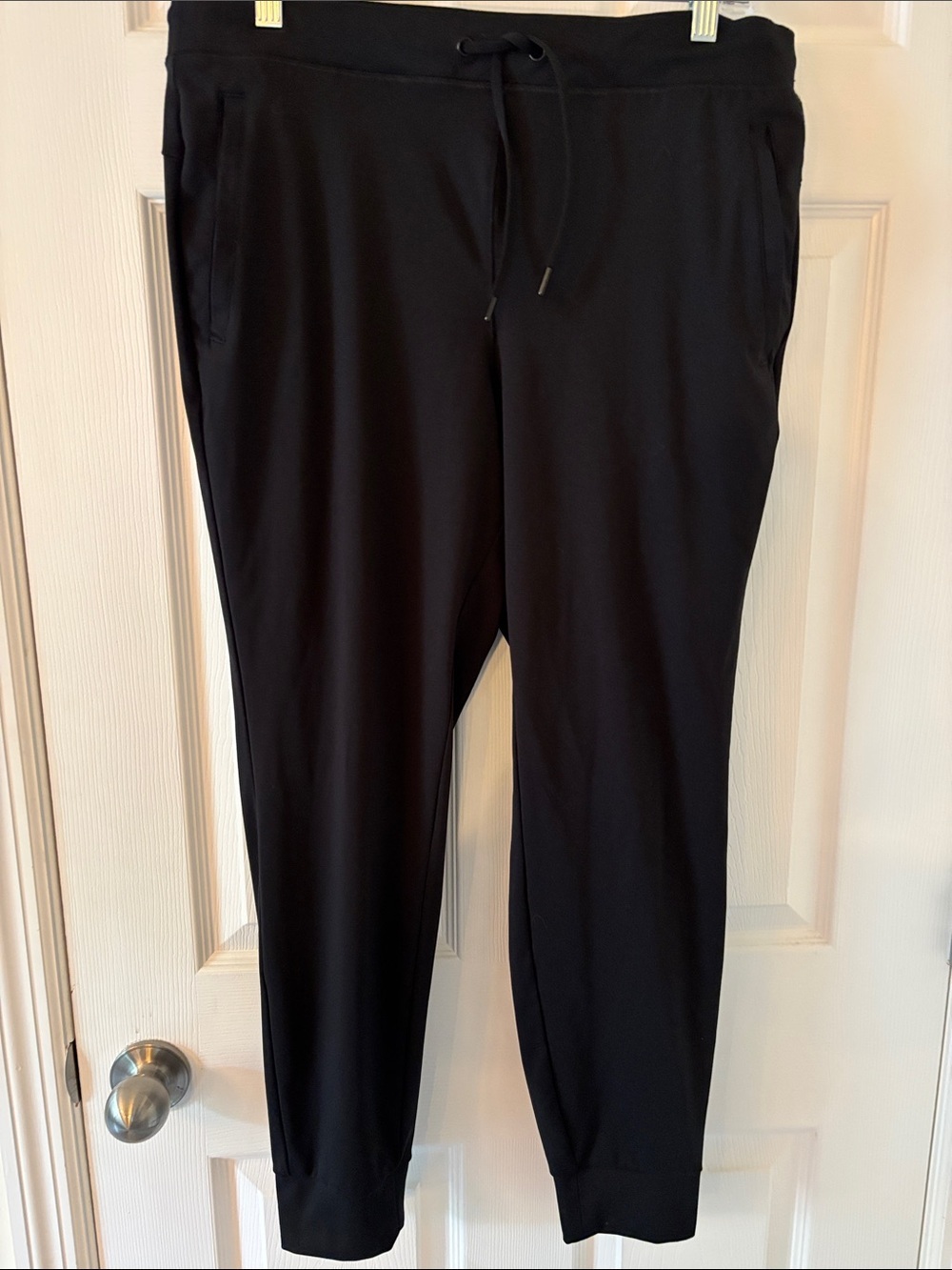 Women's Black Jogger Pants with Drawcord Waist